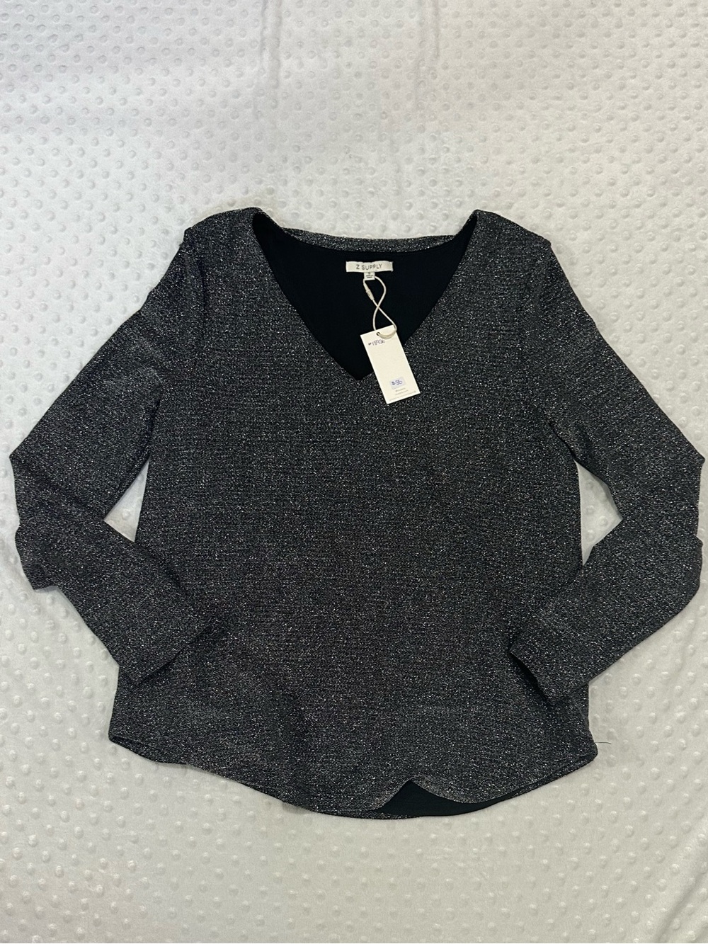 Z Supply Shimmer Gray Top (Small)